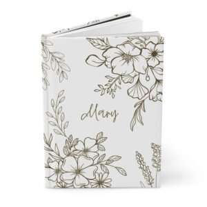 Personalized Floral Journal – Custom Name Hardcover Notebook