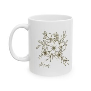 Personalized Floral Name Mug | Custom Coffee Cup