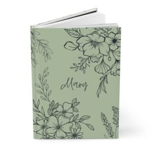 Personalized Sage Green Floral Journal | Custom Name Notebook